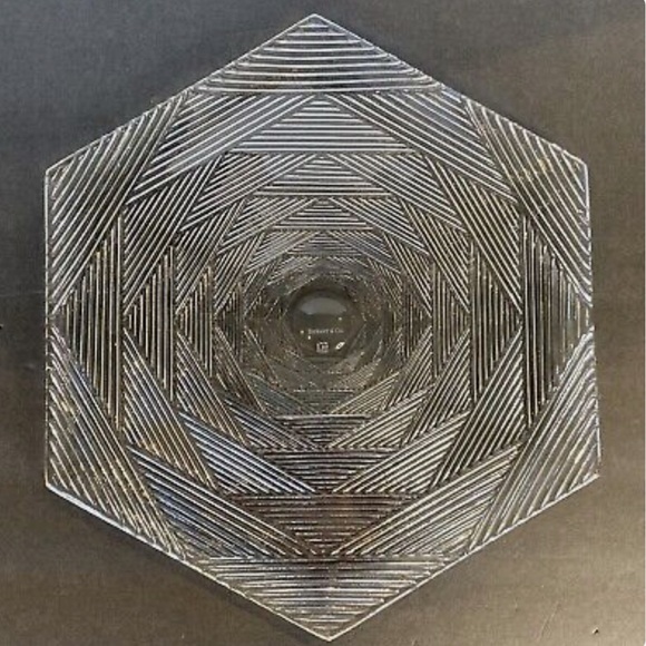 Tiffany & Co. By Josef RIEDEL Crystal Glass Hexagon Shaped 13" Platter 1991 - Picture 1 of 5